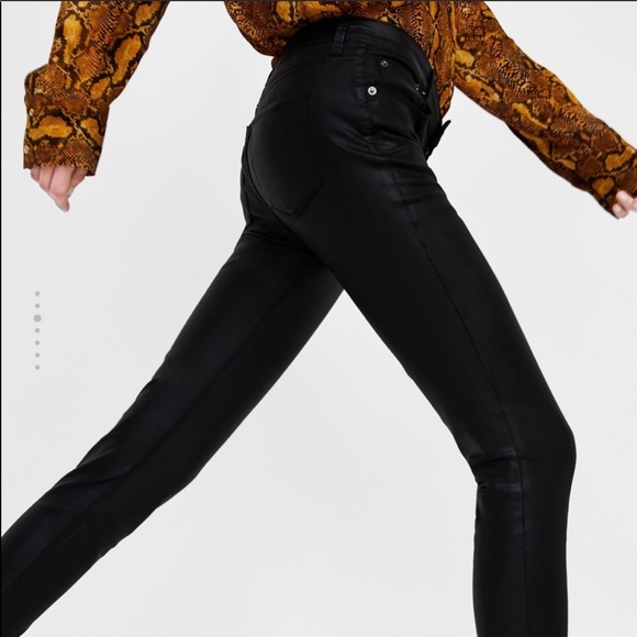 Zara skinny jeans black coated premium denim - Picture 3 of 7
